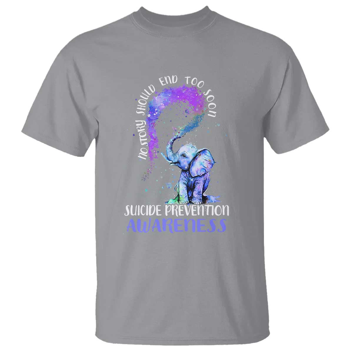 Suicide Prevention Support T Shirt No Story Should End Teal Purple Ribbon