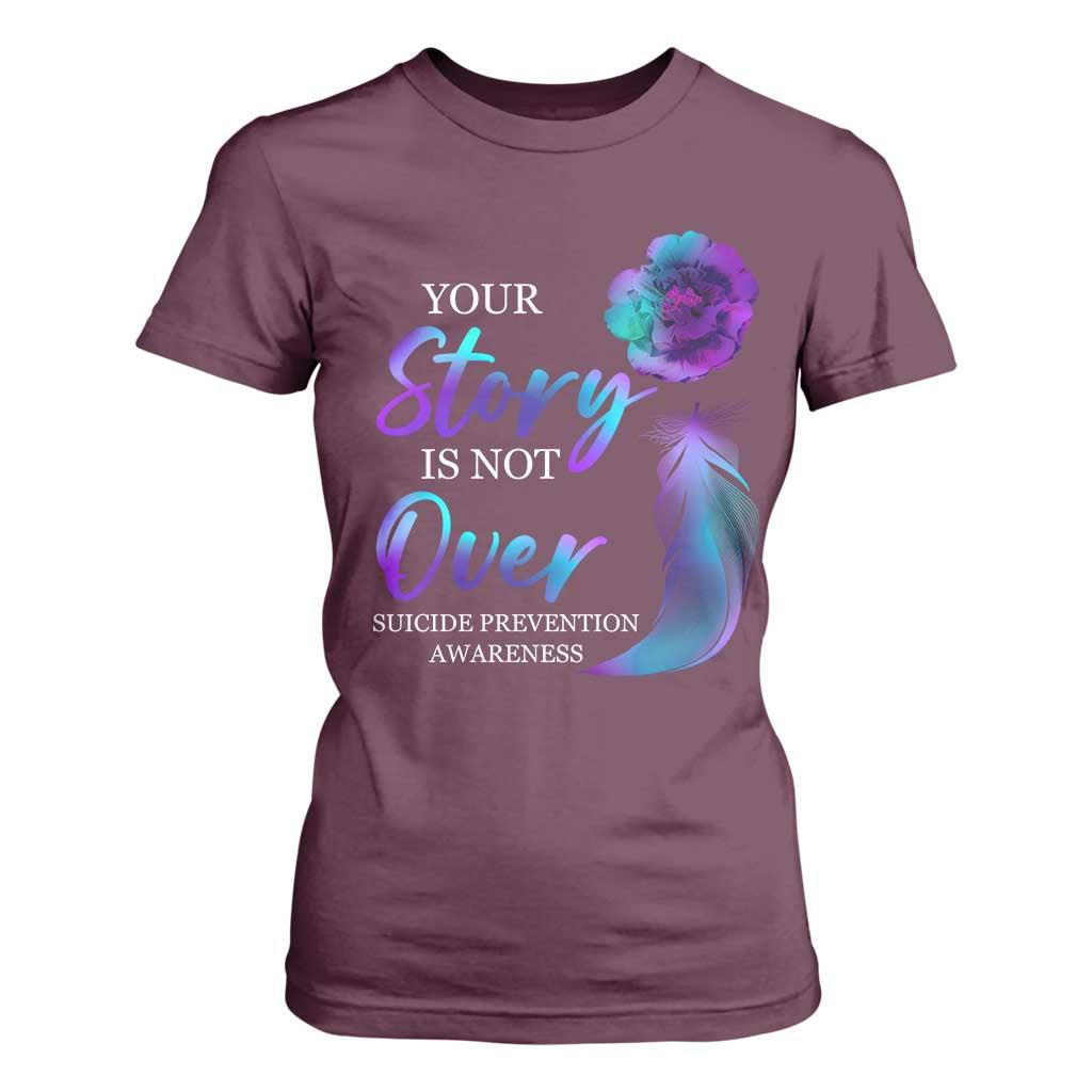 Suicide Prevention Support T Shirt For Women Stay Your Story Is Not Over Semicolon