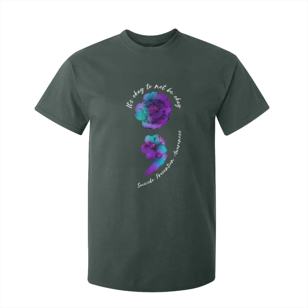 Suicide Prevention Support T Shirt For Kid It's Ok To Not Be Ok Semicolon
