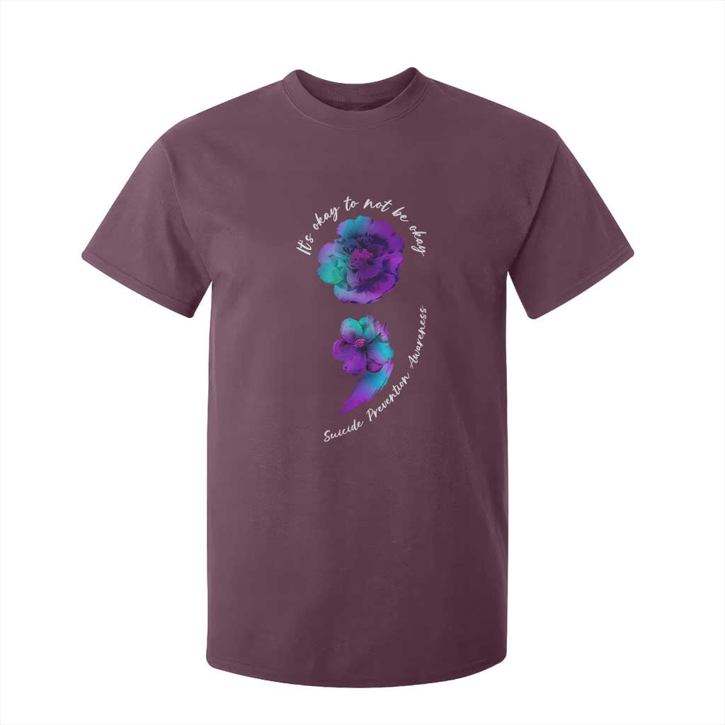 Suicide Prevention Support T Shirt For Kid It's Ok To Not Be Ok Semicolon