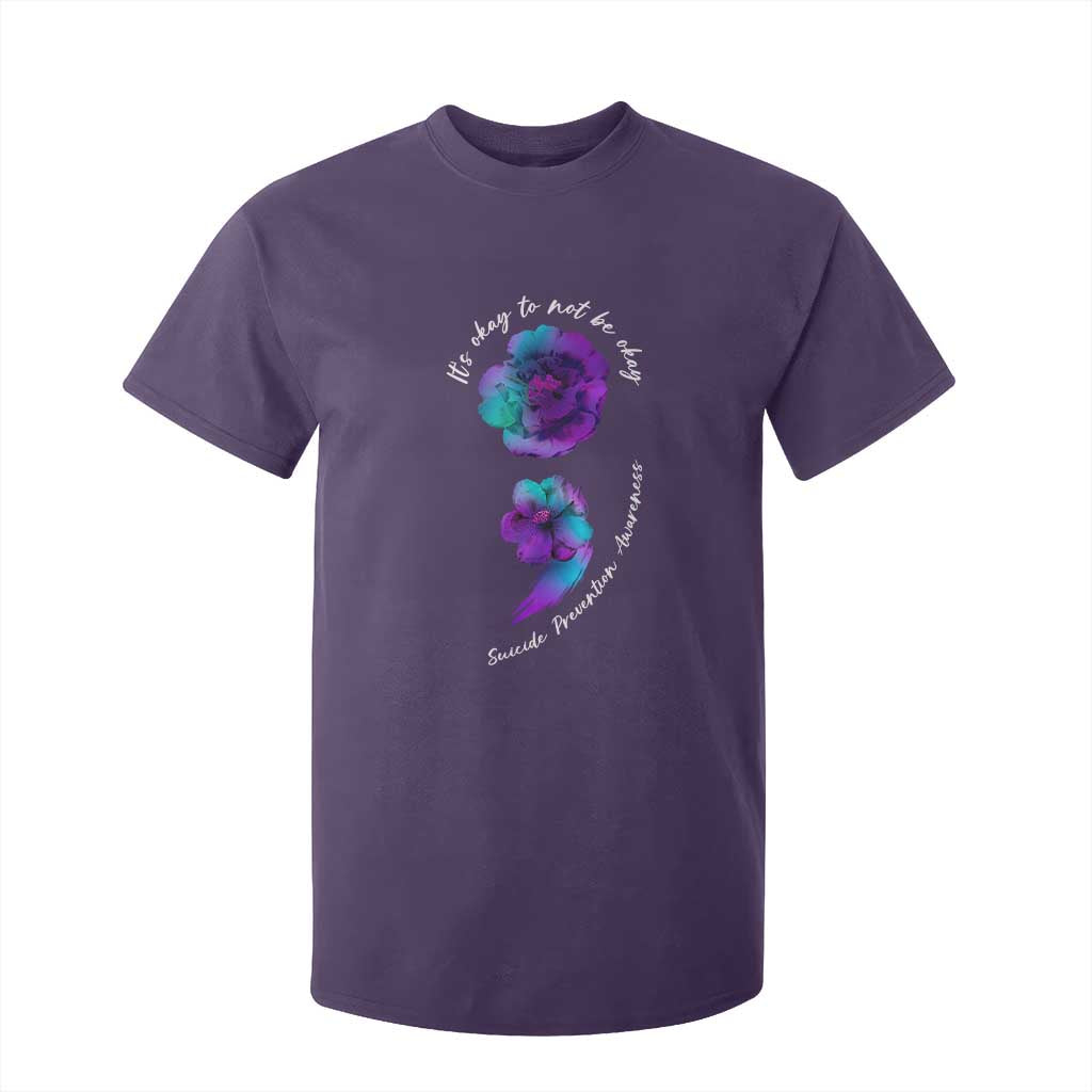 Suicide Prevention Support T Shirt For Kid It's Ok To Not Be Ok Semicolon