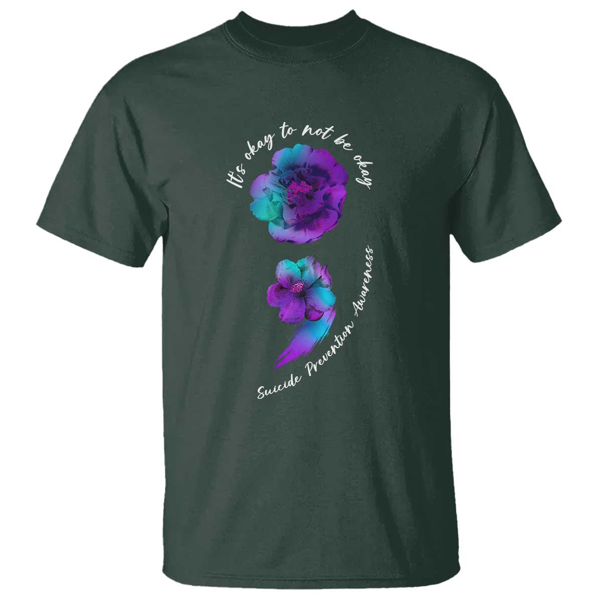 Suicide Prevention Support T Shirt It's Ok To Not Be Ok Semicolon