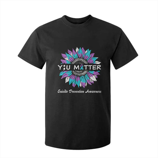 Suicide Prevention Support T Shirt For Kid You Matter Sunflower Semicolon