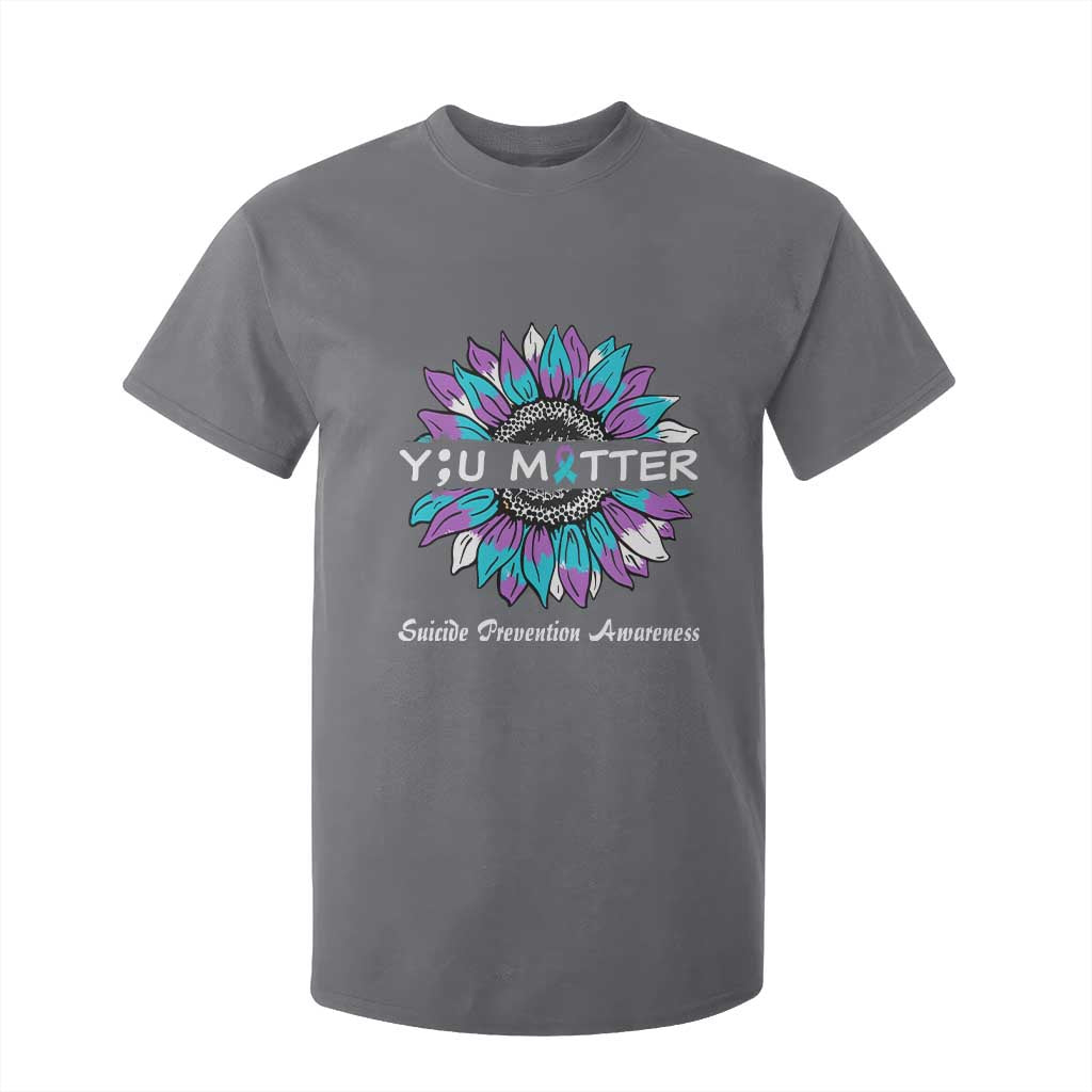 Suicide Prevention Support T Shirt For Kid You Matter Sunflower Semicolon