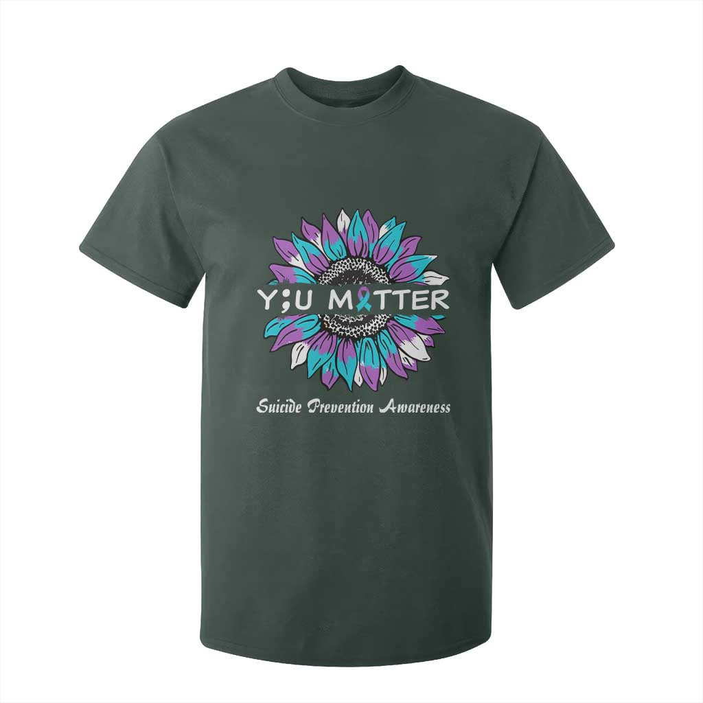 Suicide Prevention Support T Shirt For Kid You Matter Sunflower Semicolon