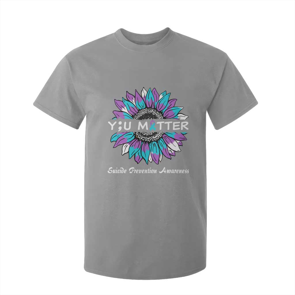 Suicide Prevention Support T Shirt For Kid You Matter Sunflower Semicolon