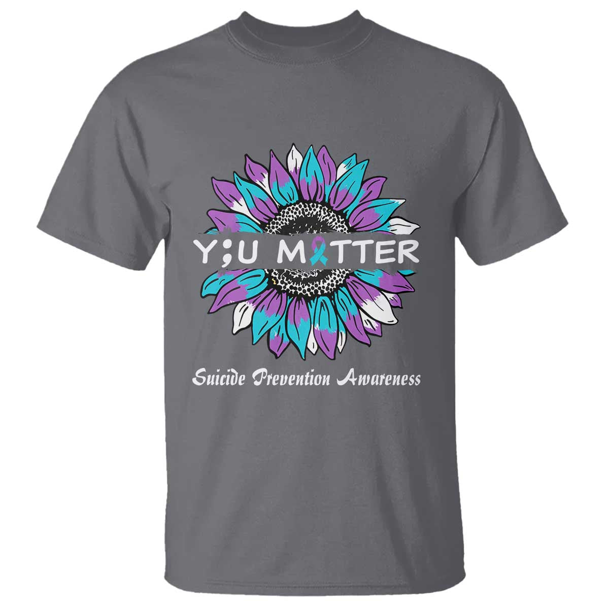 Suicide Prevention Support T Shirt You Matter Sunflower Semicolon