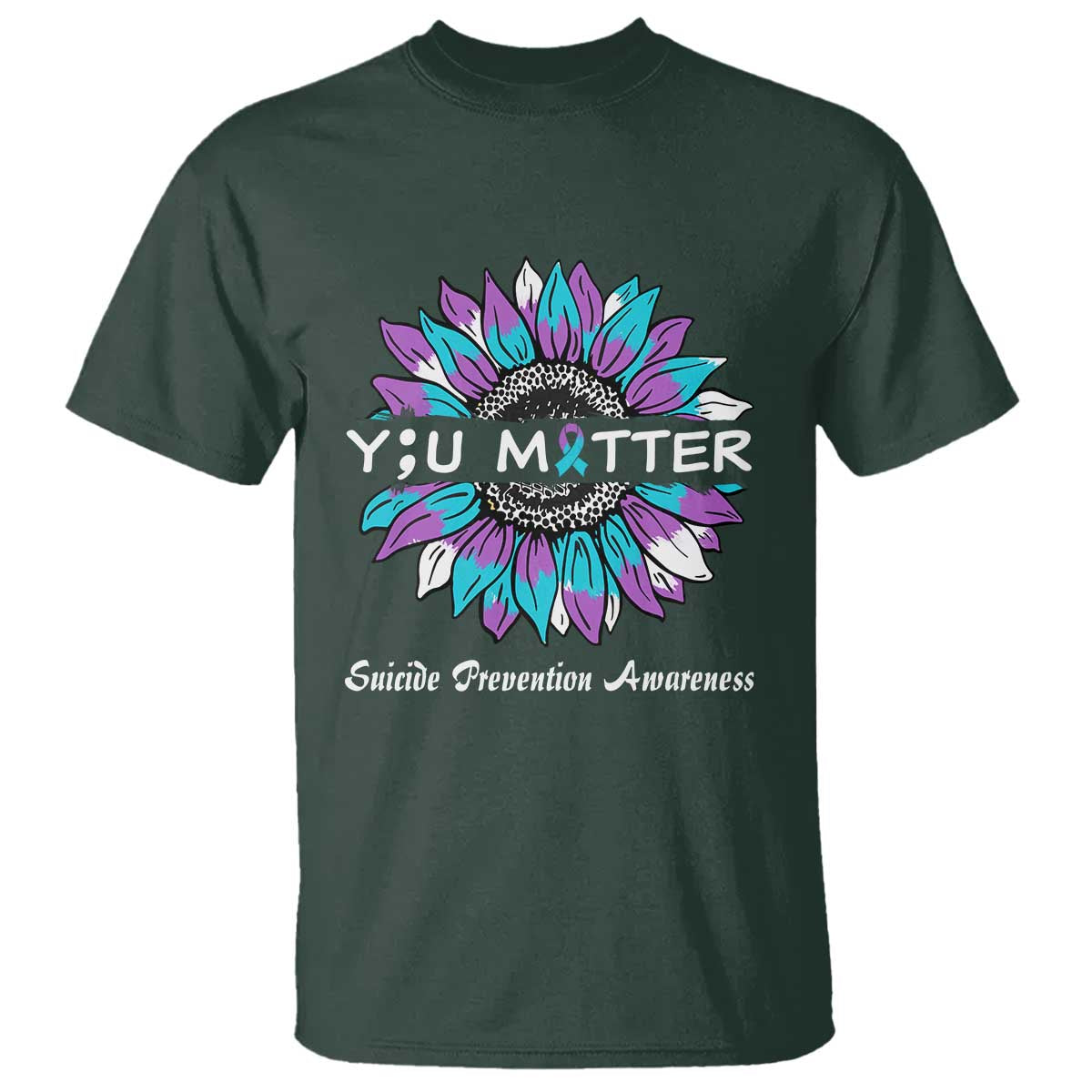 Suicide Prevention Support T Shirt You Matter Sunflower Semicolon