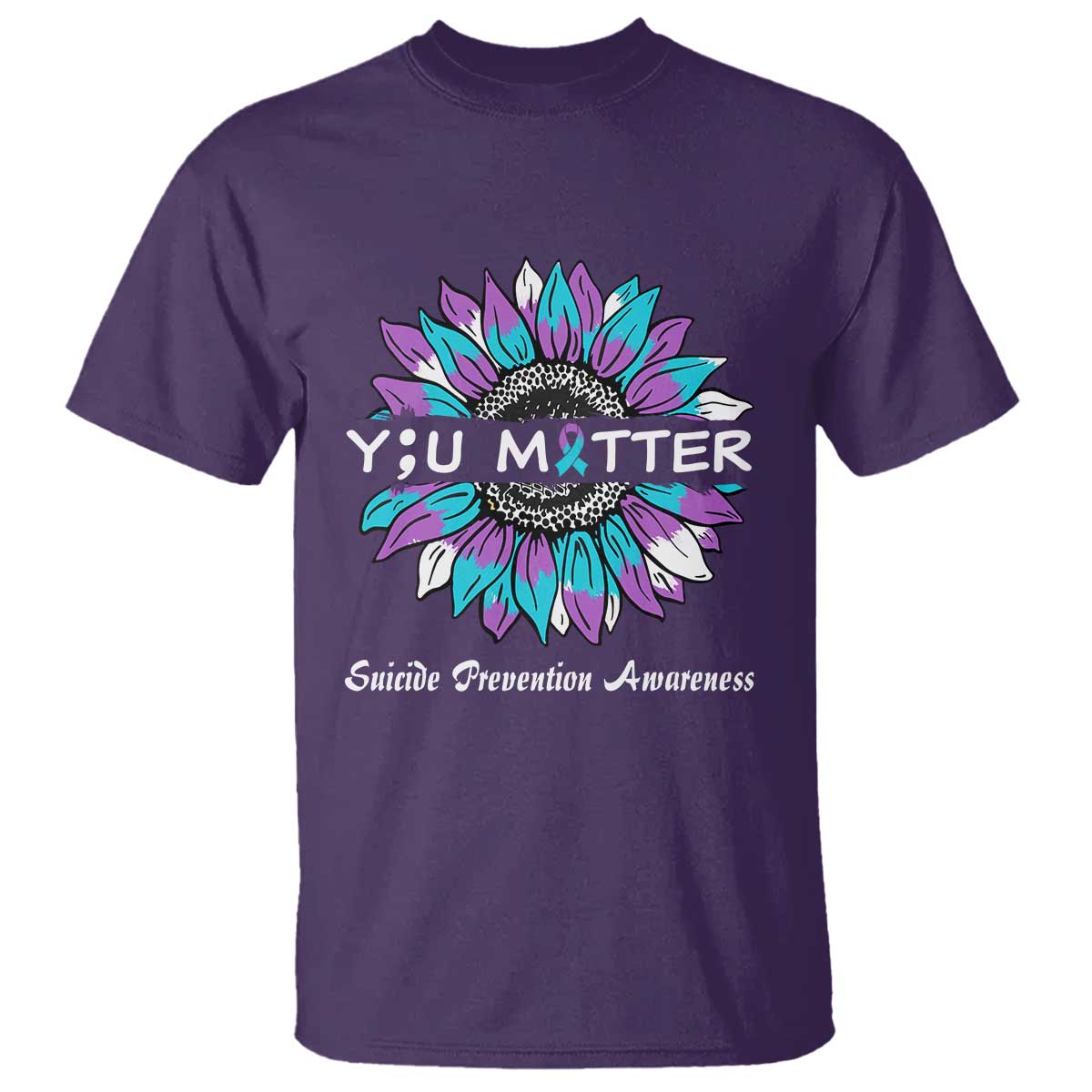 Suicide Prevention Support T Shirt You Matter Sunflower Semicolon