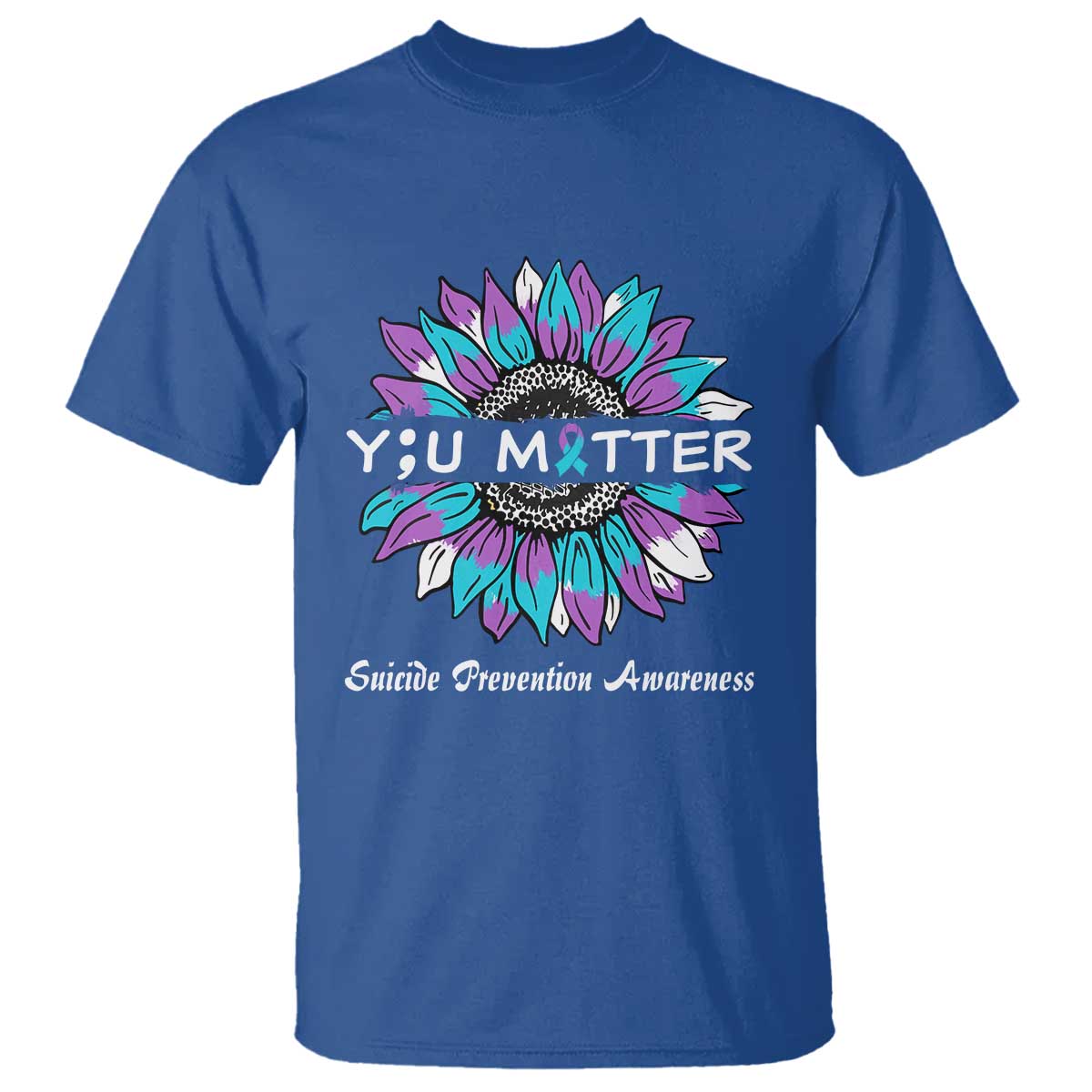 Suicide Prevention Support T Shirt You Matter Sunflower Semicolon