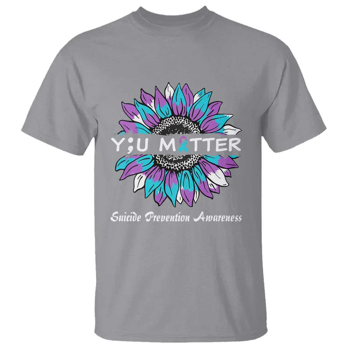 Suicide Prevention Support T Shirt You Matter Sunflower Semicolon
