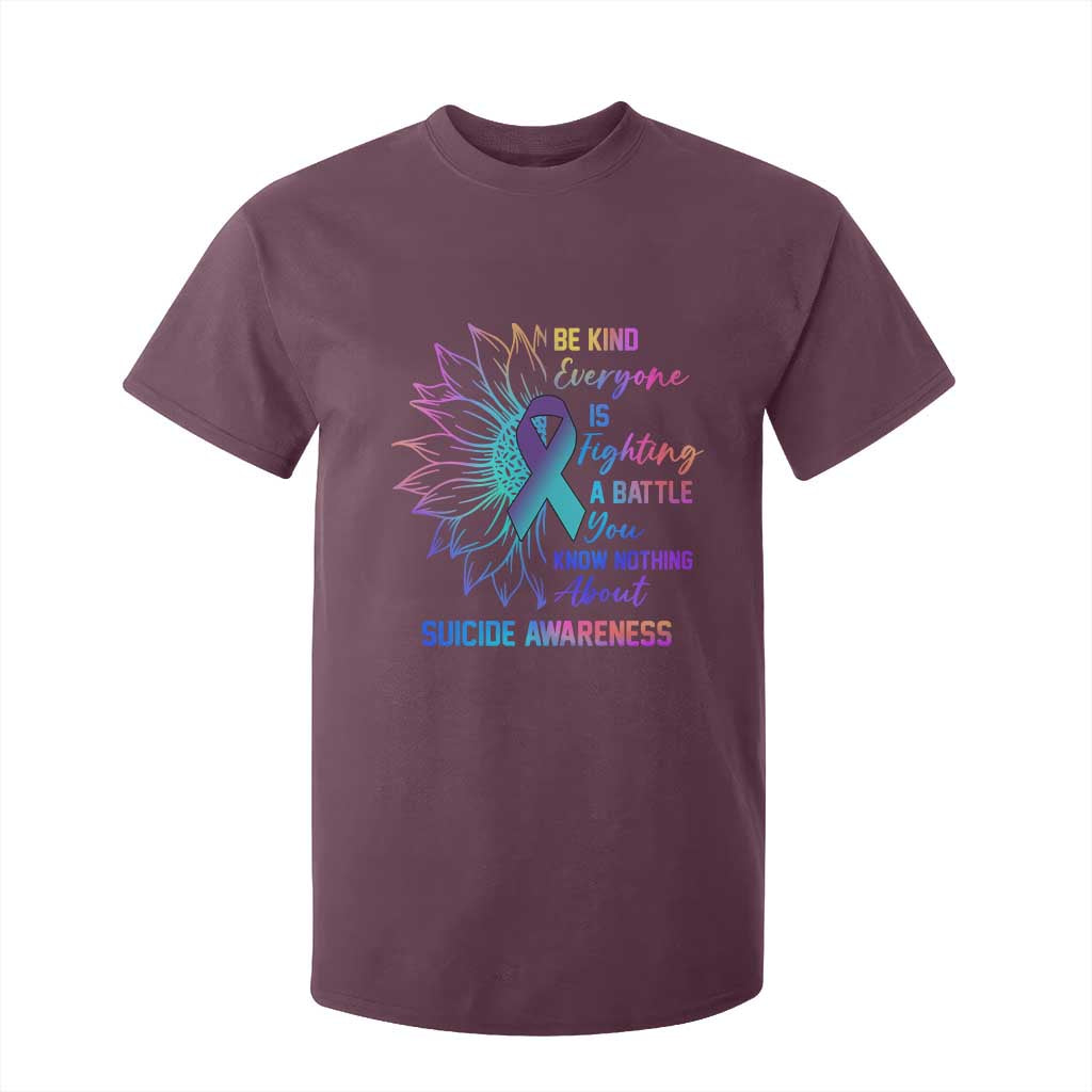 Suicide Prevention Support T Shirt For Kid Be Kind Everyone Is Fighting A Battle