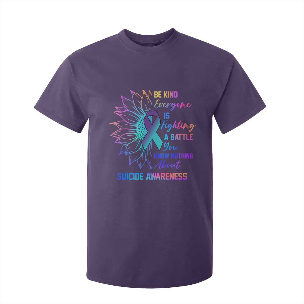 Suicide Prevention Support T Shirt For Kid Be Kind Everyone Is Fighting A Battle