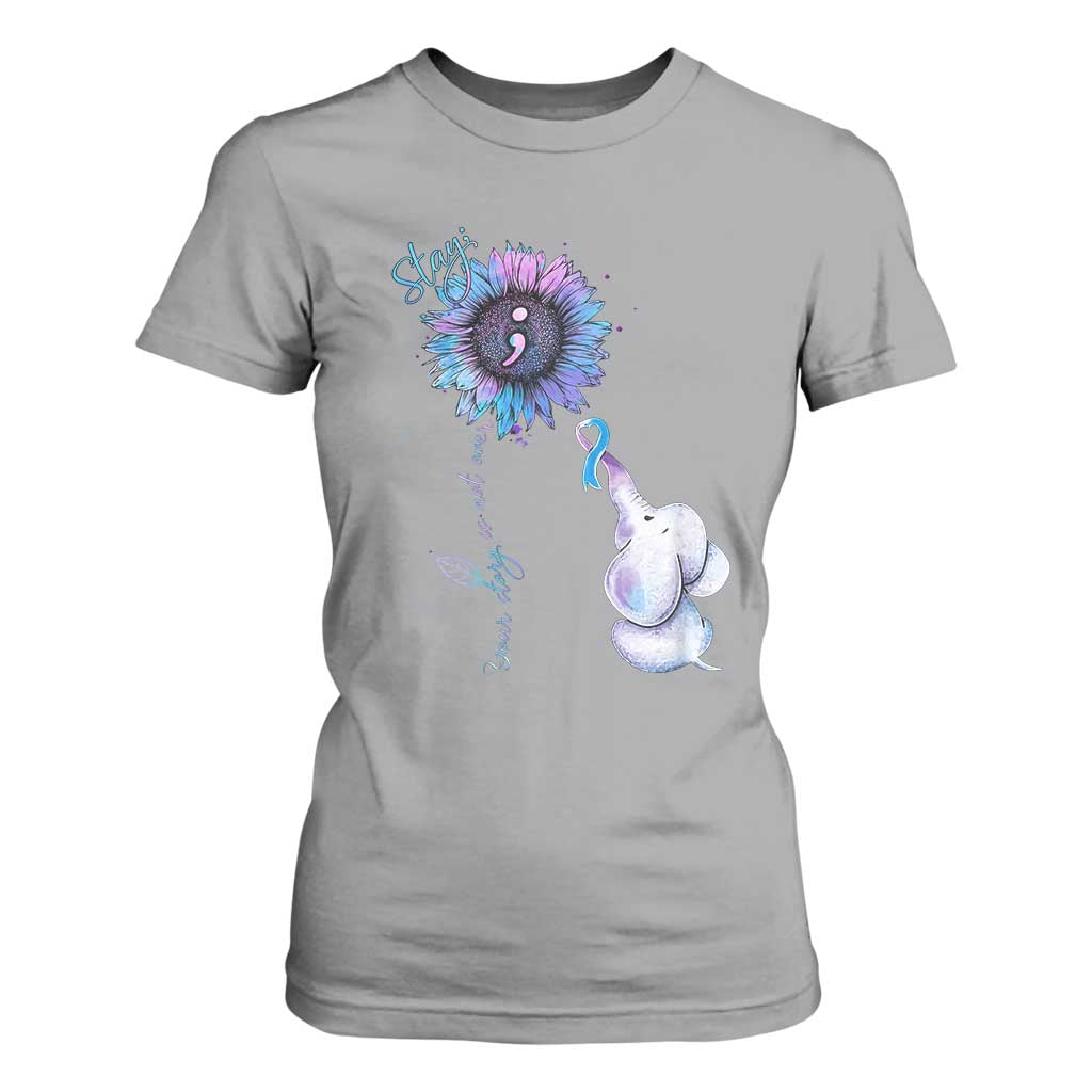 Suicide Prevention Support T Shirt For Women Stay Your Story Is Not Over Stay