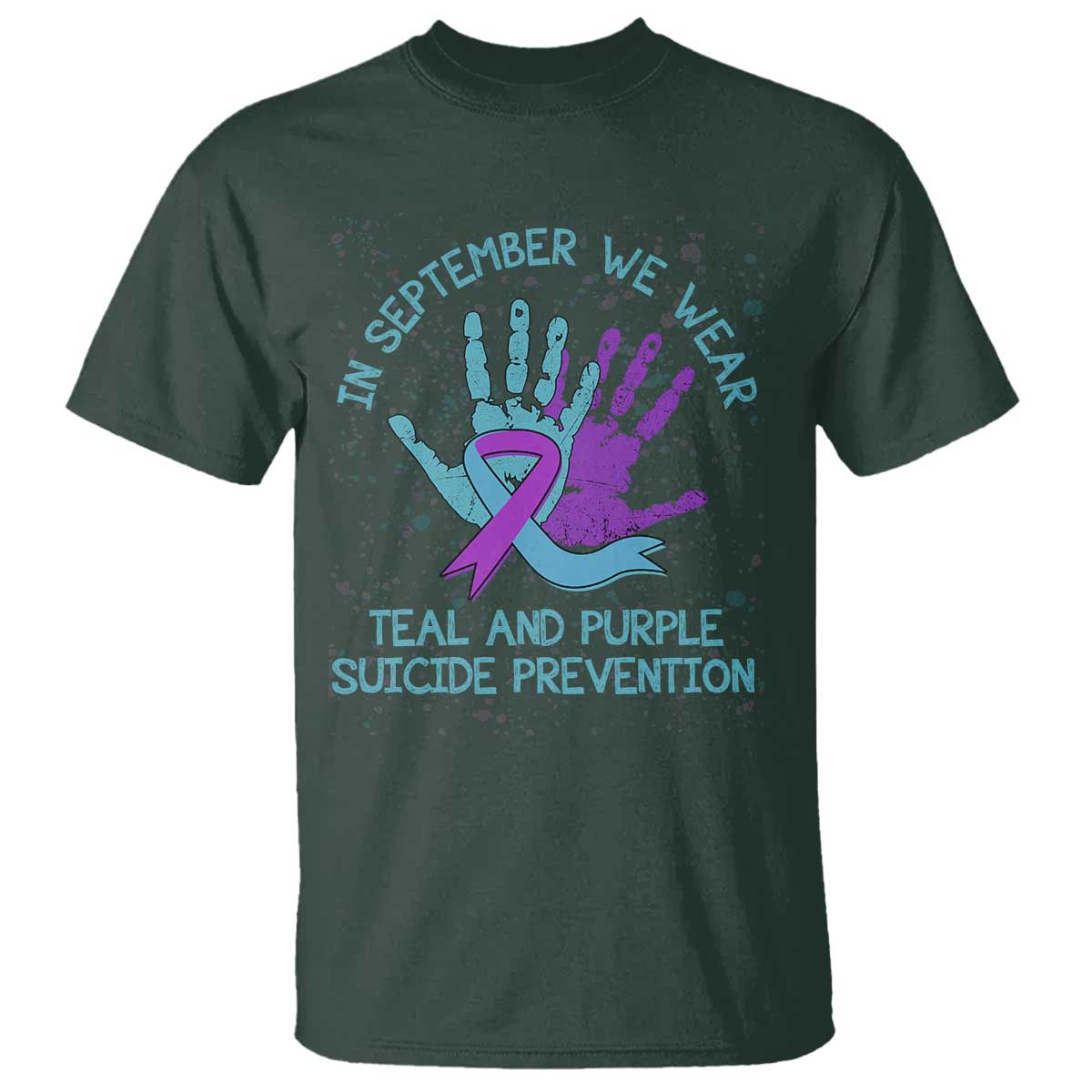 Suicide Prevention Support T Shirt In September We Wear Teal Purple Ribbon