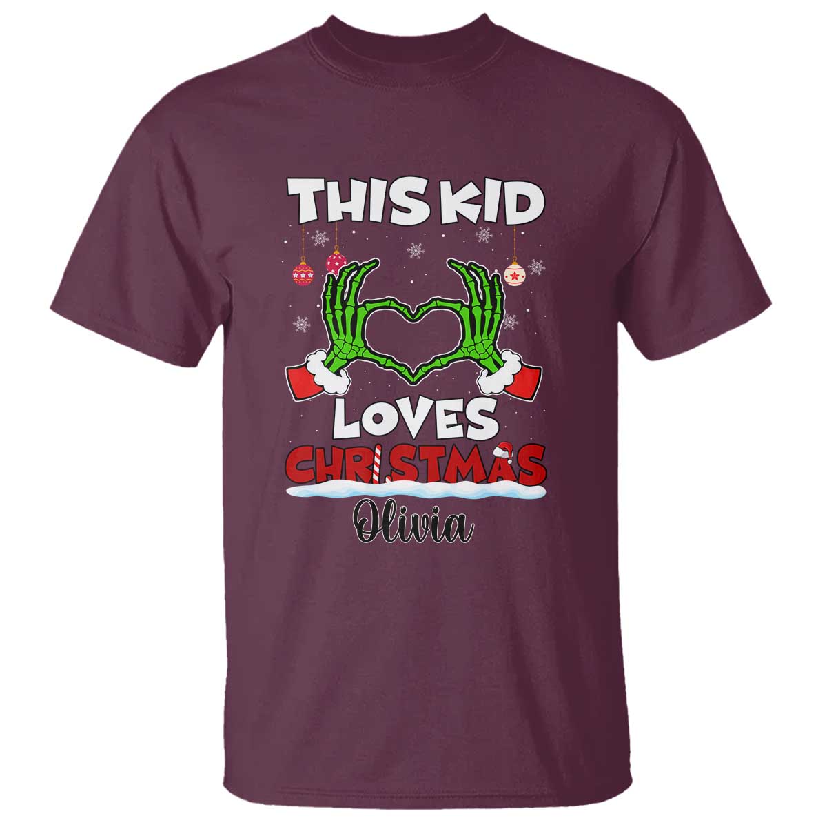 personalized-funny-christmas-lover-t-shirt-custom-kids-name-skeleton-hand-heart