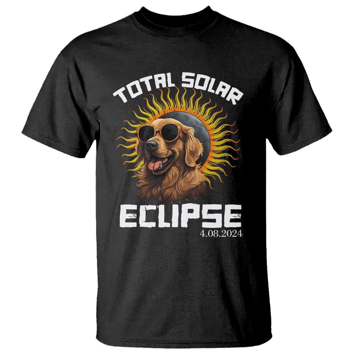 total-solar-eclipse-t-shirt-golden-retriever-april-8-2024