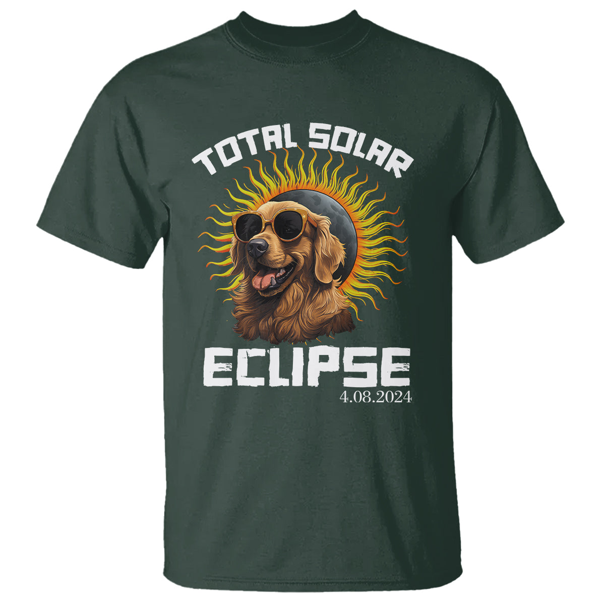 total-solar-eclipse-t-shirt-golden-retriever-april-8-2024