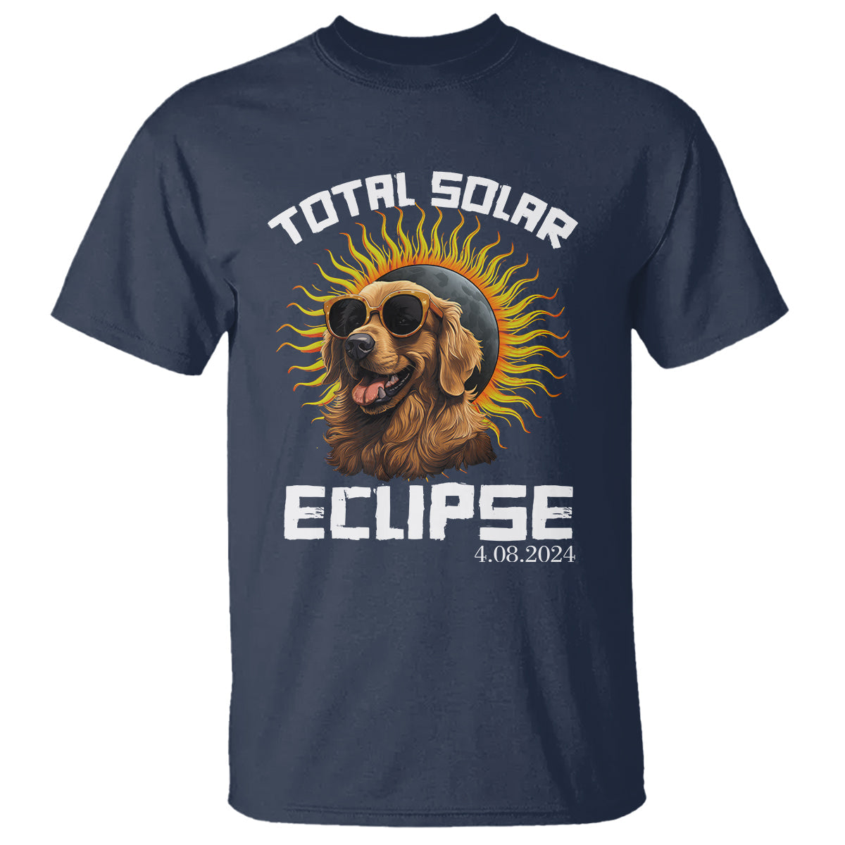 total-solar-eclipse-t-shirt-golden-retriever-april-8-2024
