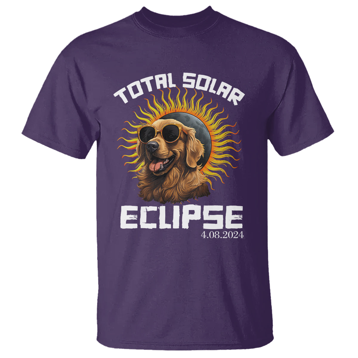 total-solar-eclipse-t-shirt-golden-retriever-april-8-2024
