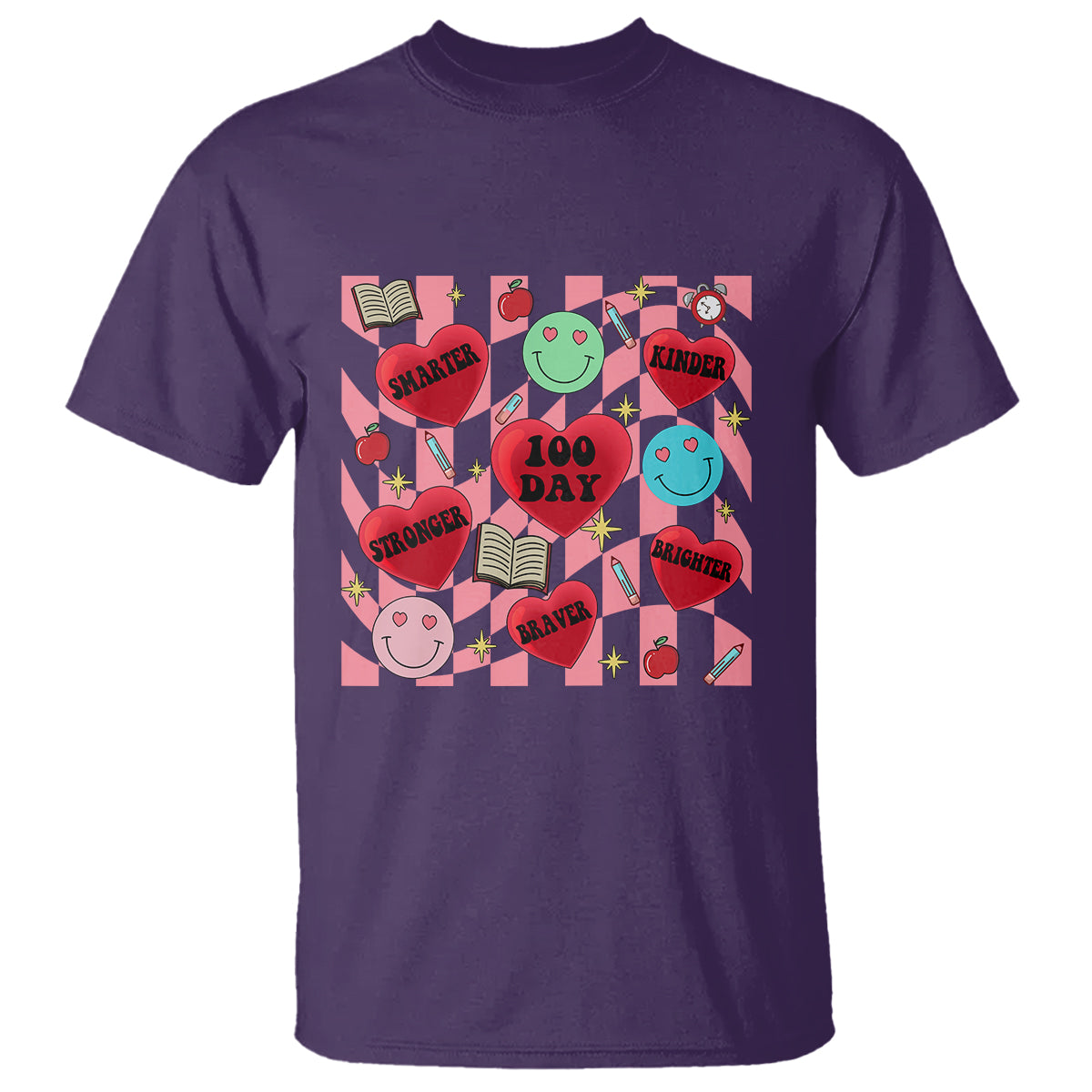 100-days-of-school-t-shirt-smarter-kinder-stronger-brighter-retro-groovy-1