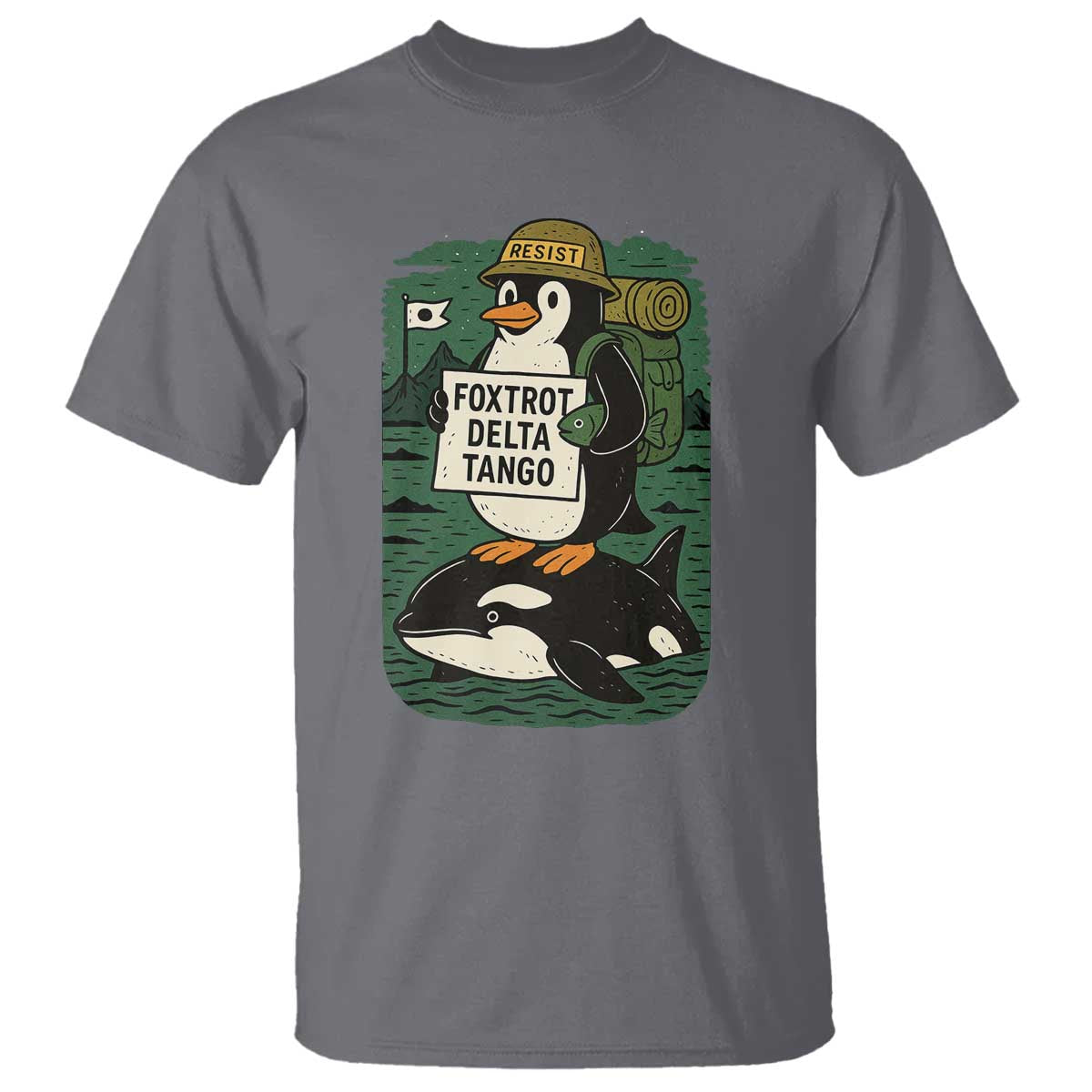 funny-penguin-resist-t-shirt-no-tarriffs-activism-graphic