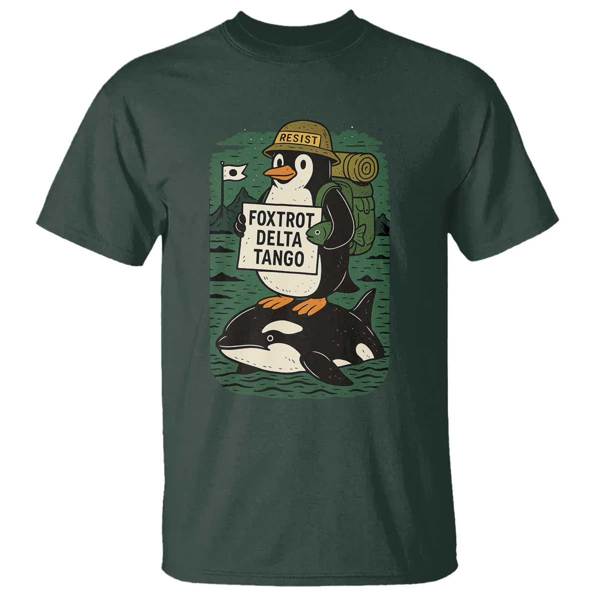 funny-penguin-resist-t-shirt-no-tarriffs-activism-graphic