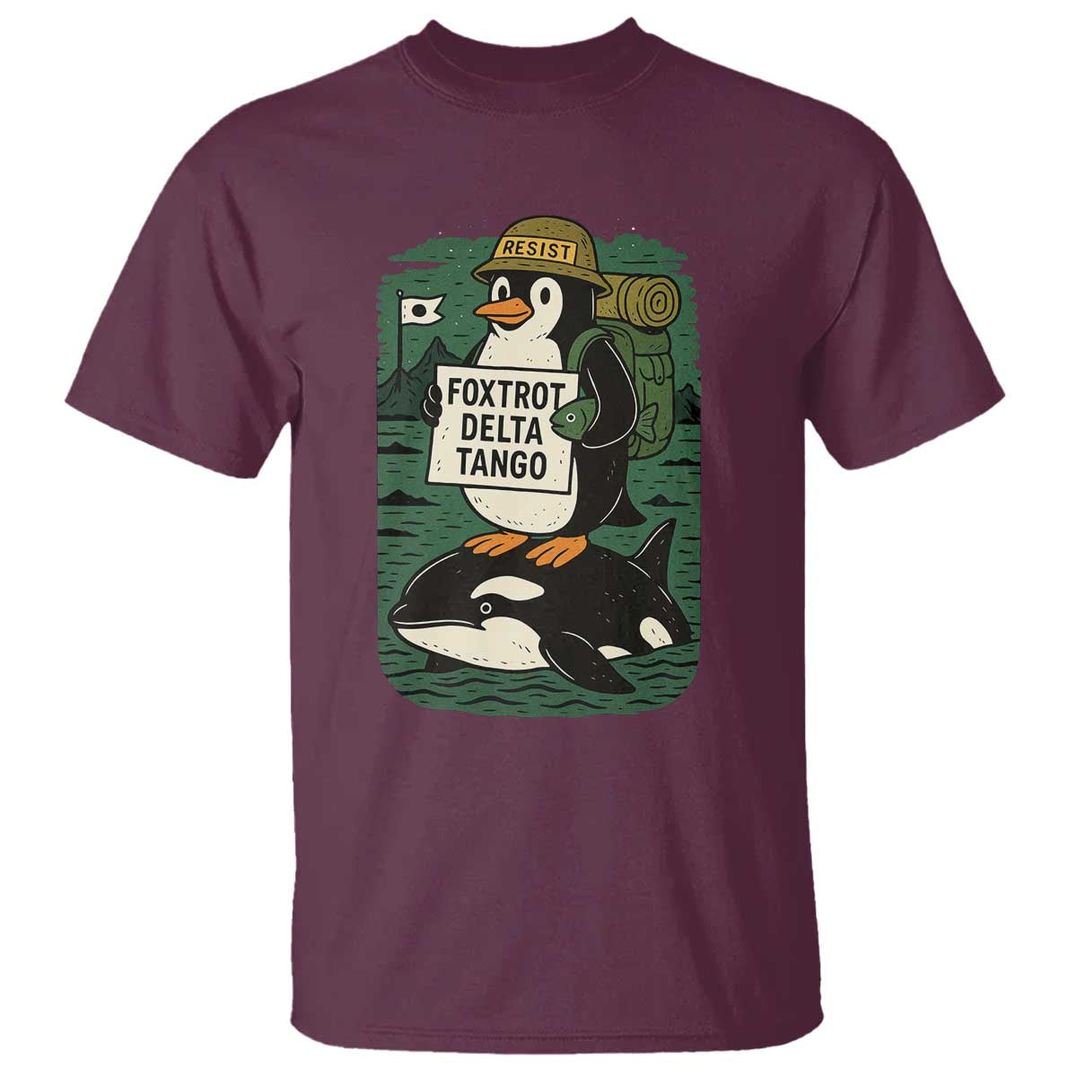 funny-penguin-resist-t-shirt-no-tarriffs-activism-graphic