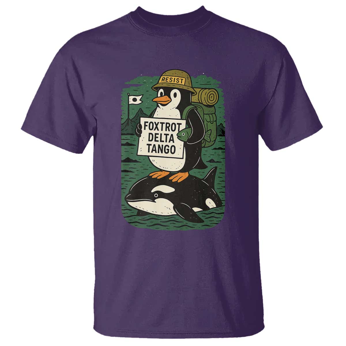 funny-penguin-resist-t-shirt-no-tarriffs-activism-graphic