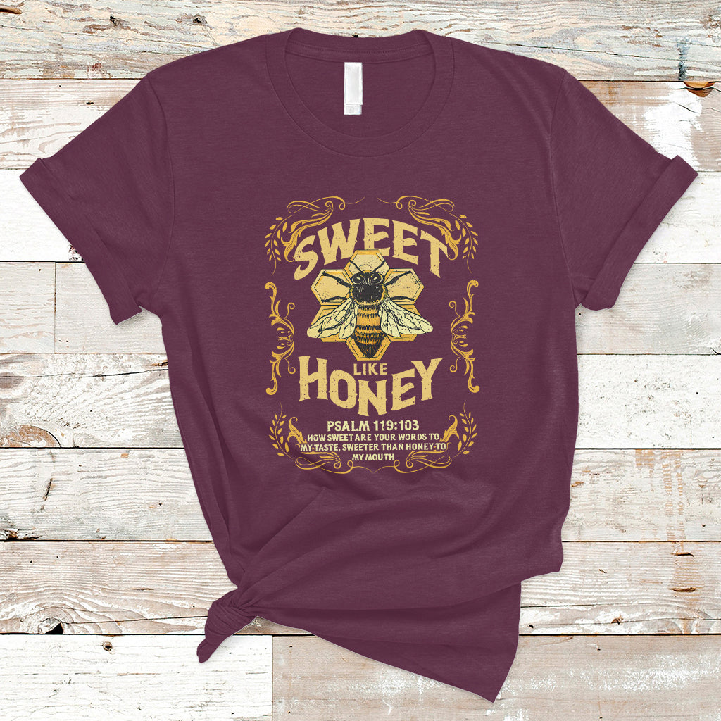 bible-verse-t-shirt-vintage-retro-sweet-like-honey-psalm-119103-christian-faith-bible-verse-words-of-wisdom-honeycomb-honey-bee-botanical-t-shirt-for-women
