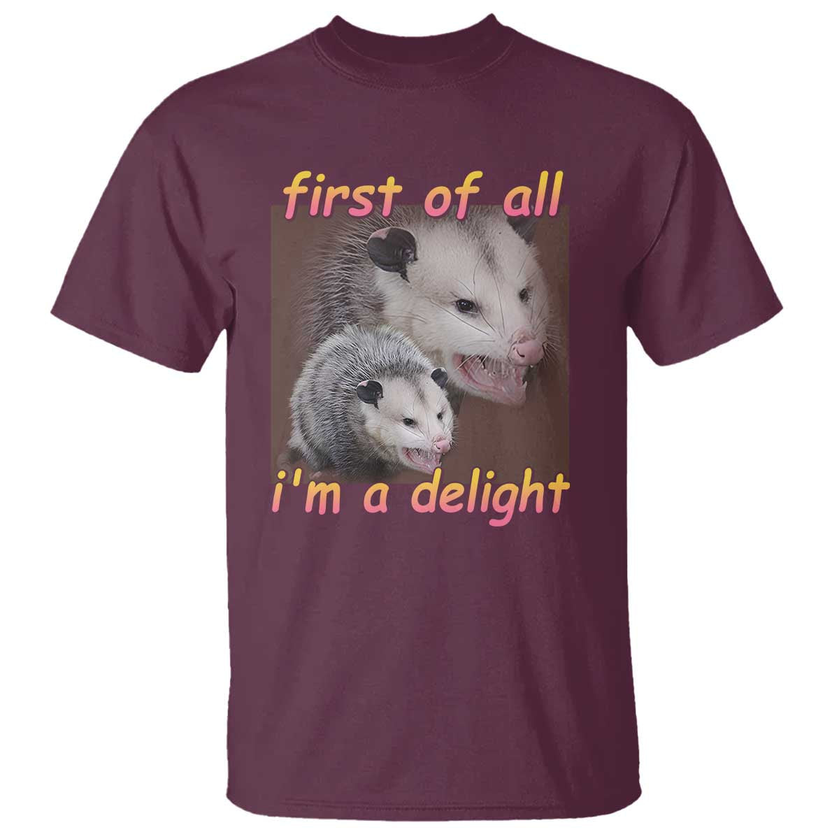 funny-opossum-t-shirt-first-of-all-im-a-delight