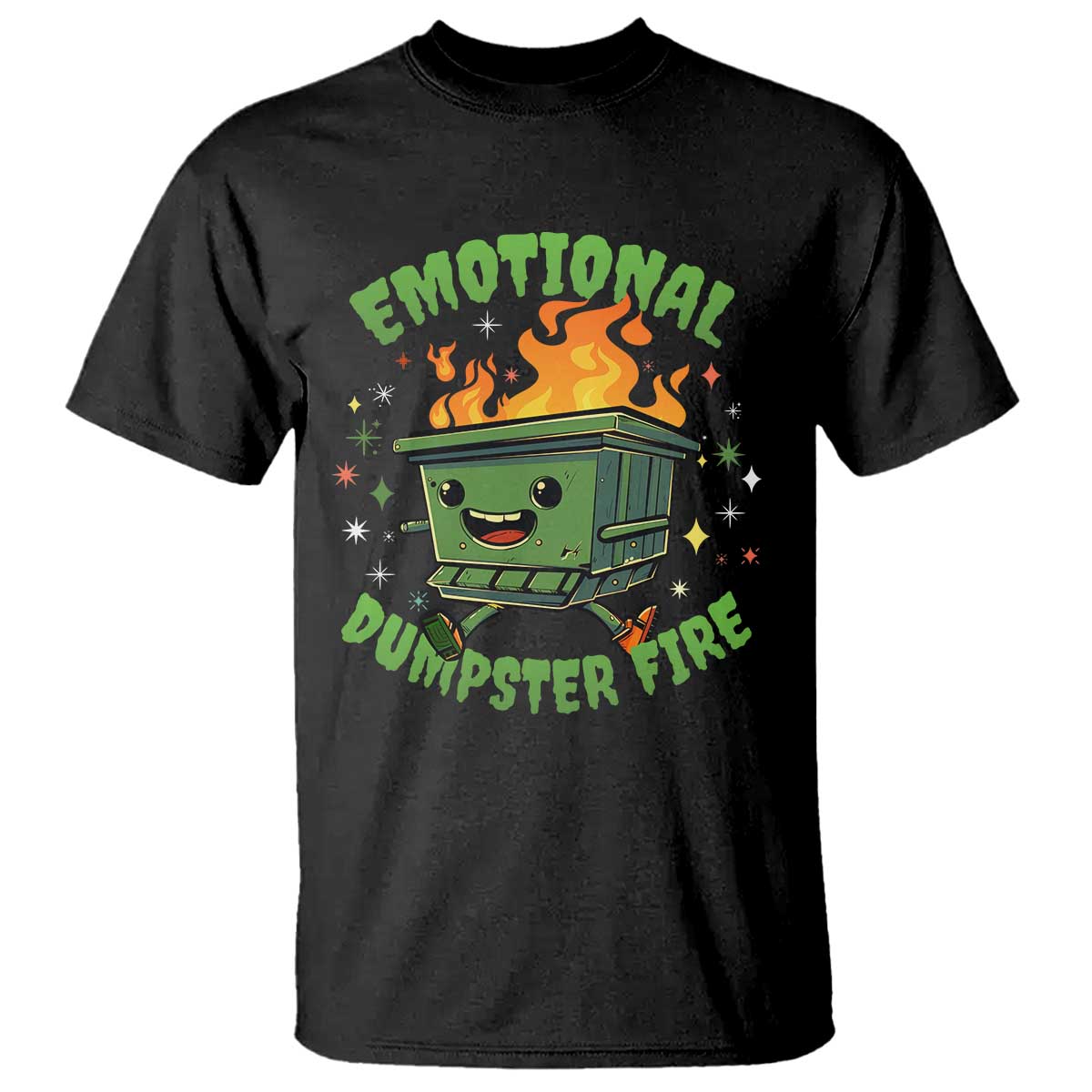 emotional-dumpster-fire-t-shirt-funny-mental-health-retro-groovy