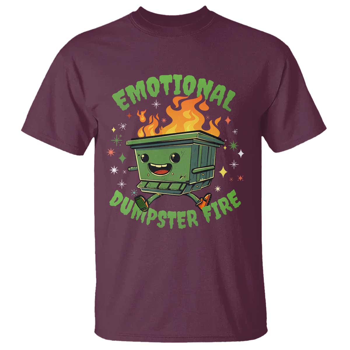 emotional-dumpster-fire-t-shirt-funny-mental-health-retro-groovy
