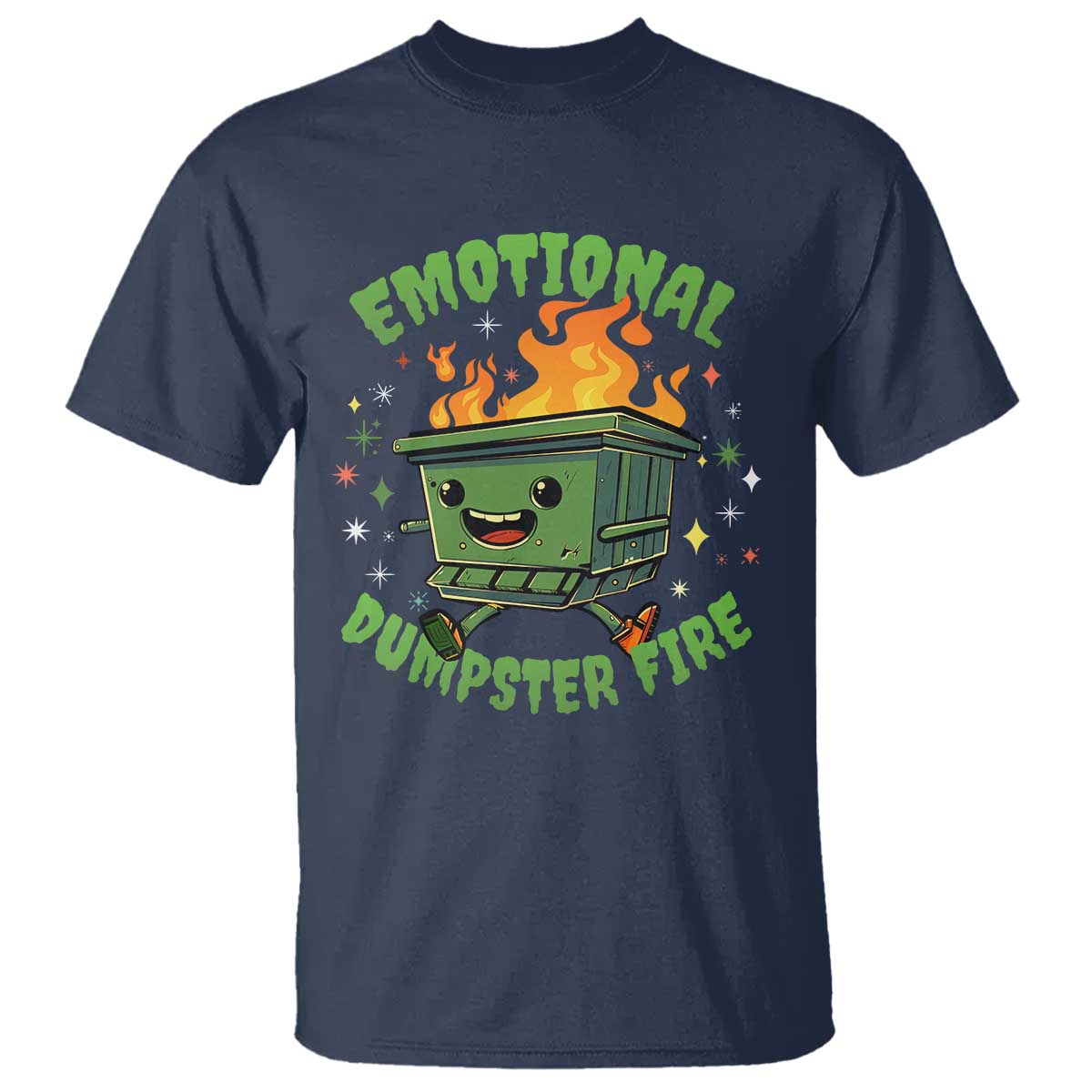 emotional-dumpster-fire-t-shirt-funny-mental-health-retro-groovy
