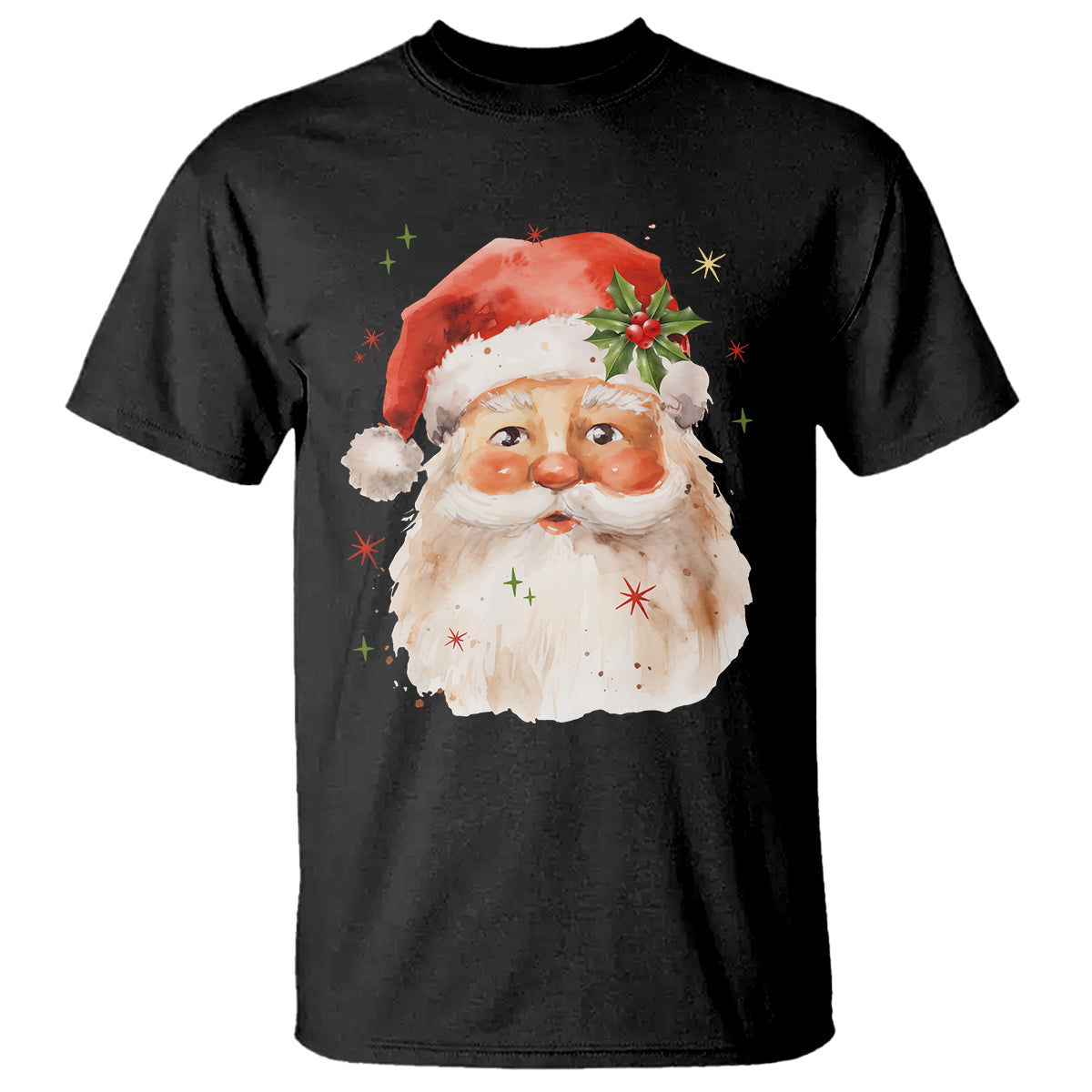 retro-vintage-christmas-santa-claus-face-xmas-old-fashioned-t-shirt