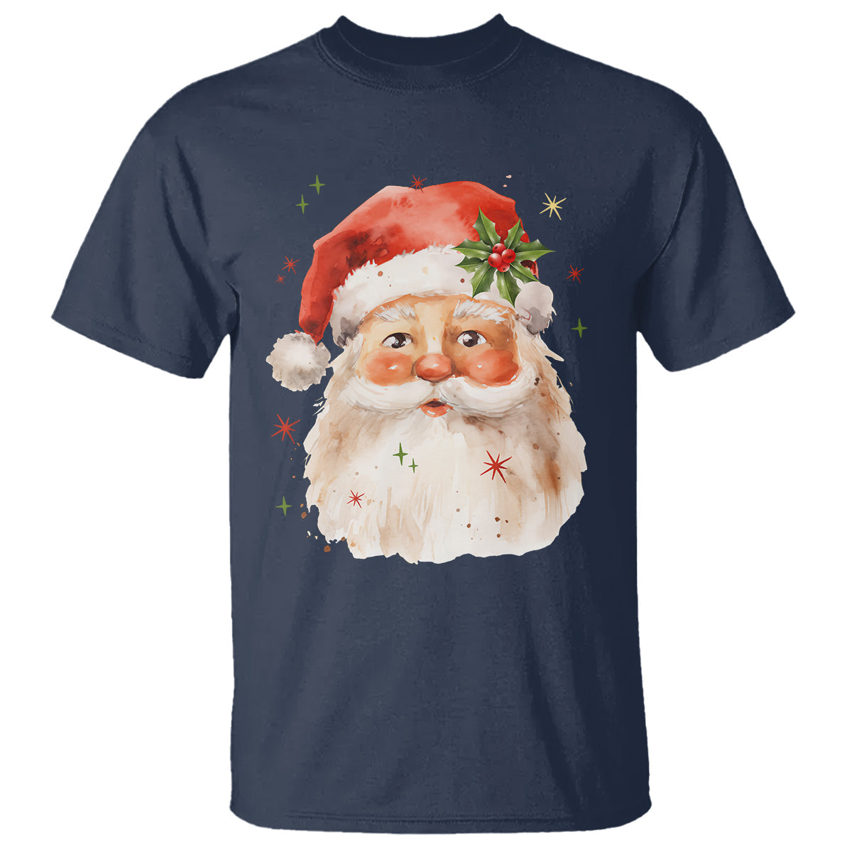 retro-vintage-christmas-santa-claus-face-xmas-old-fashioned-t-shirt
