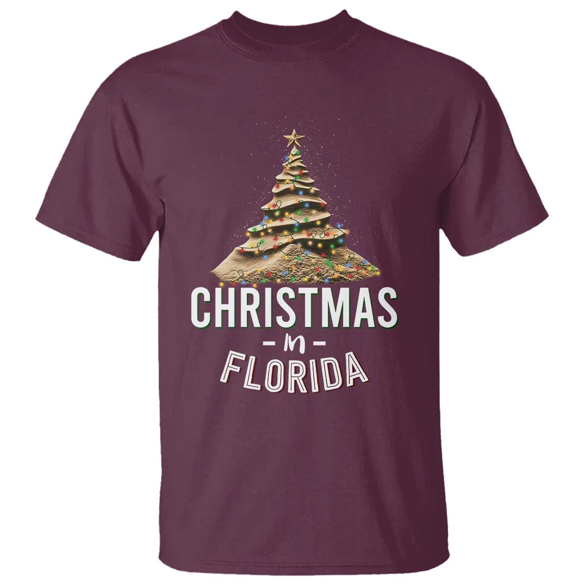 christmas-in-florida-t-shirt-sand-xmas-tree-lights-family-vacation