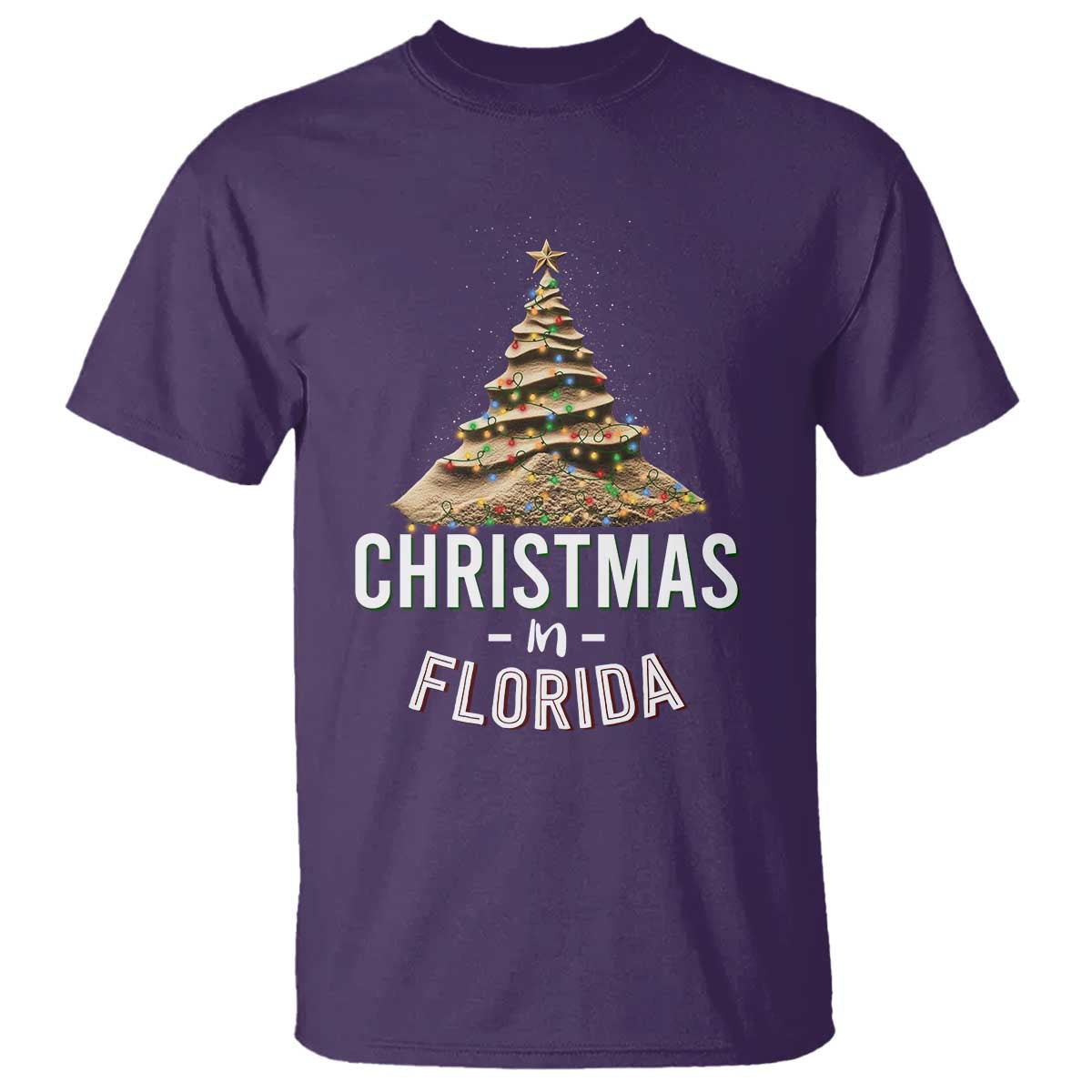christmas-in-florida-t-shirt-sand-xmas-tree-lights-family-vacation