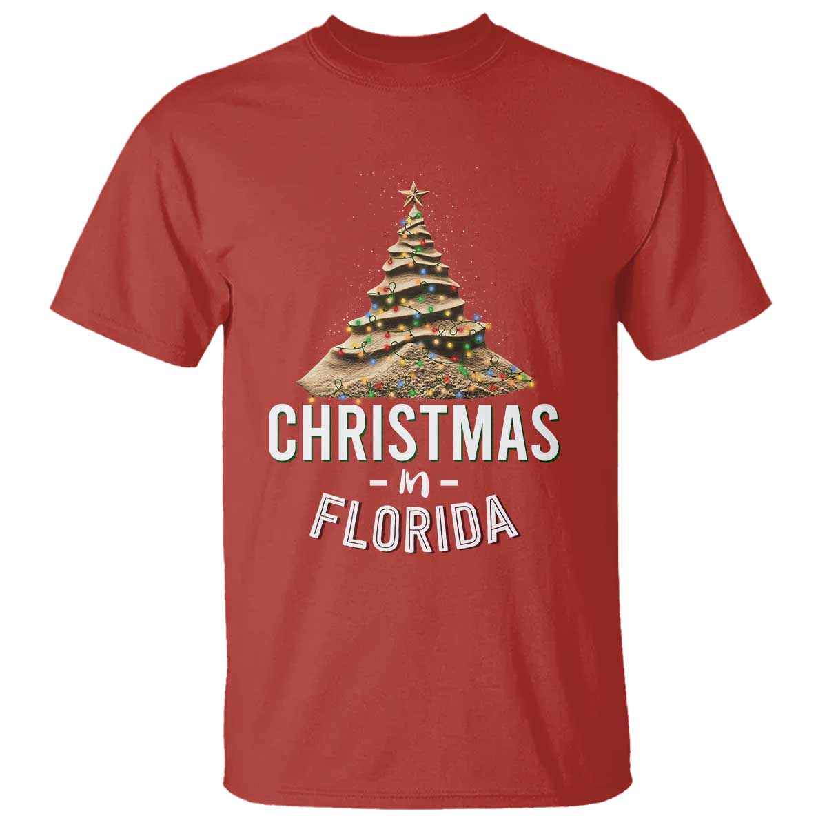christmas-in-florida-t-shirt-sand-xmas-tree-lights-family-vacation