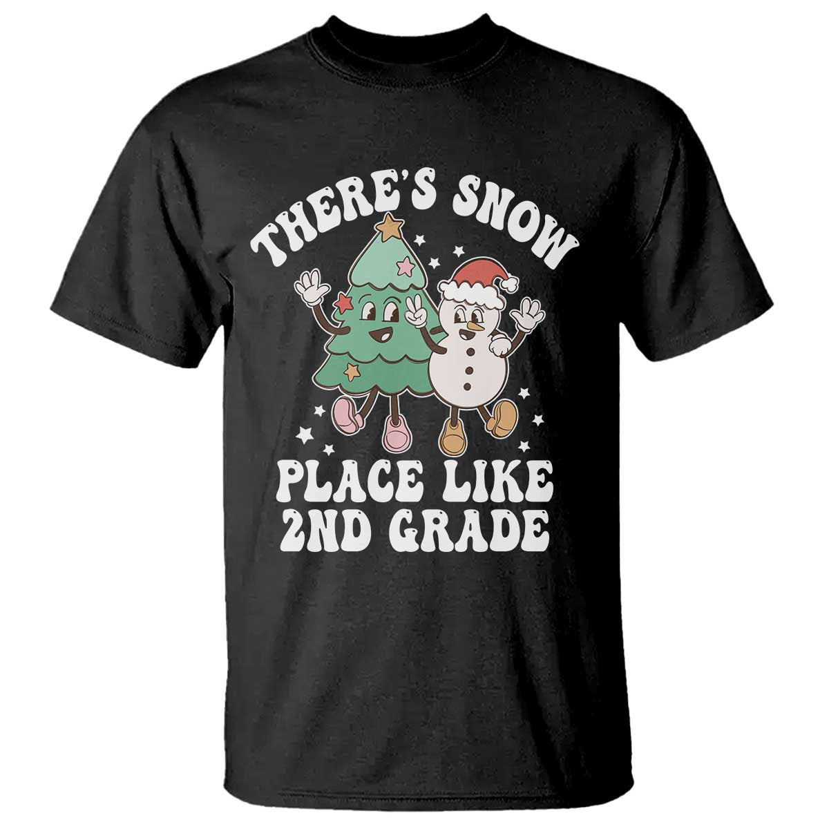 christmas-teacher-t-shirt-theres-snow-place-like-2nd-grade-merry-xmas-retro-groovy