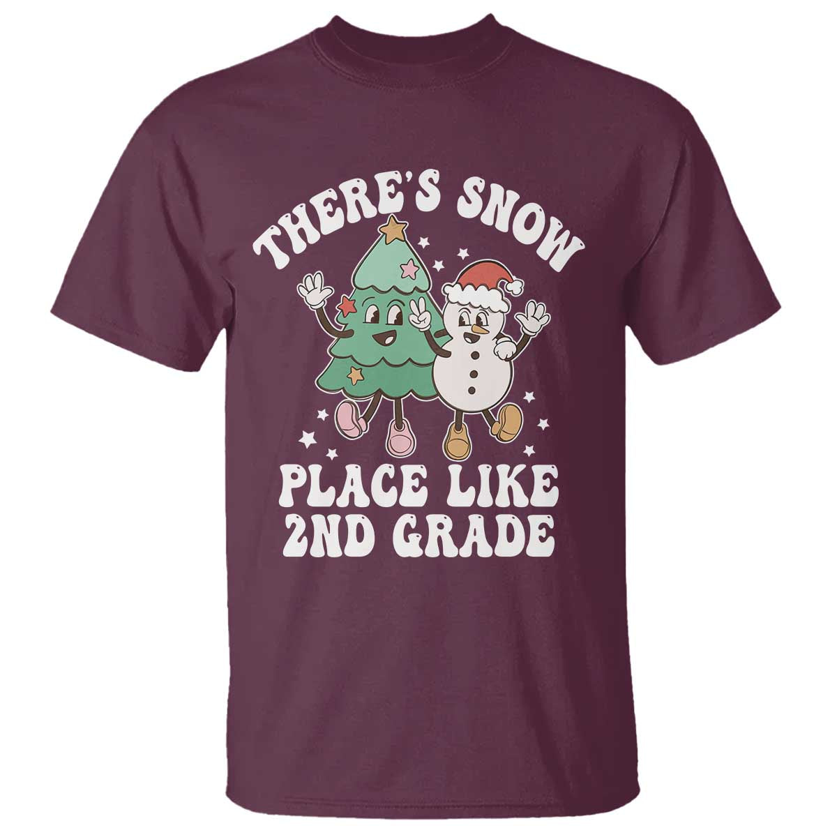 christmas-teacher-t-shirt-theres-snow-place-like-2nd-grade-merry-xmas-retro-groovy
