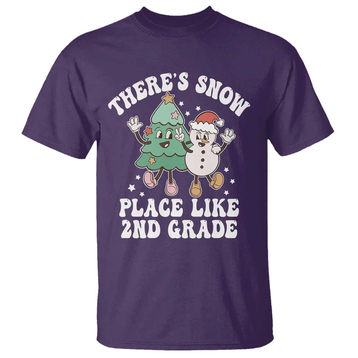 christmas-teacher-t-shirt-theres-snow-place-like-2nd-grade-merry-xmas-retro-groovy