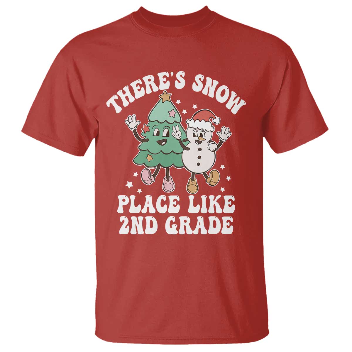 christmas-teacher-t-shirt-theres-snow-place-like-2nd-grade-merry-xmas-retro-groovy