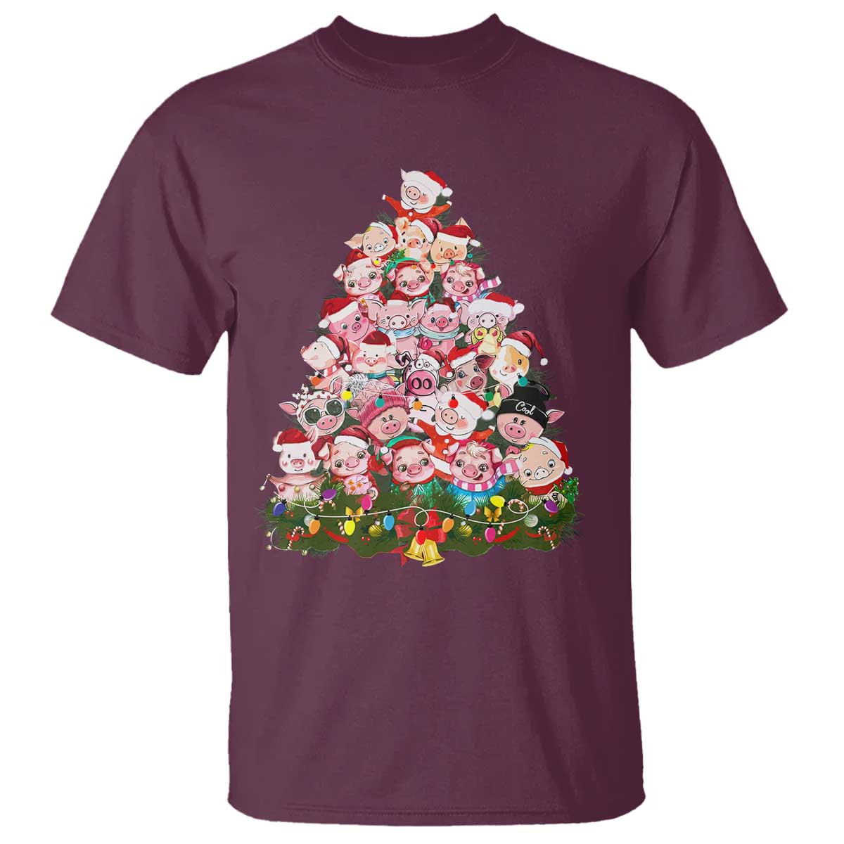 cute-pink-pigs-christmas-tree-t-shirt-funny-farmer-xmas-lights-festive-vibe