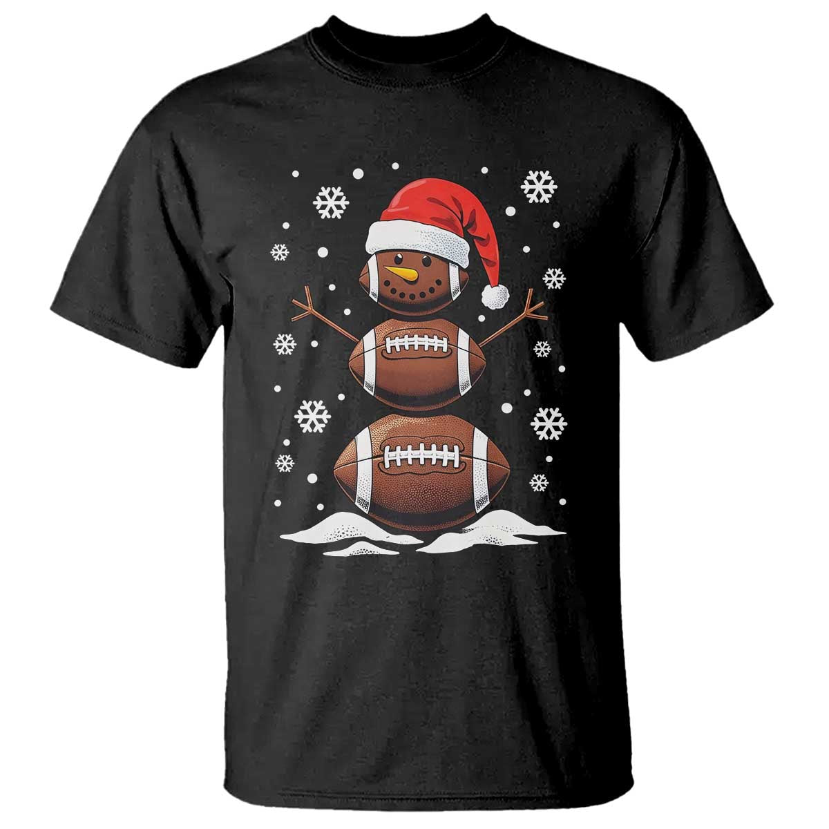 christmas-football-t-shirt-rugby-snowman-xmas-festive-holiday-sports