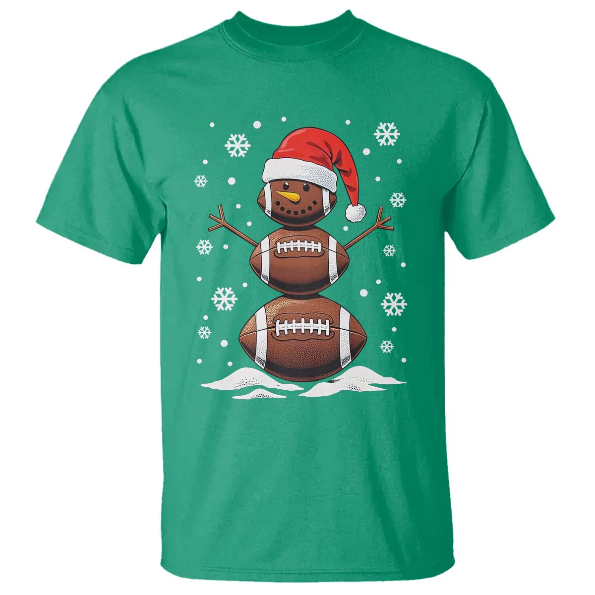 christmas-football-t-shirt-rugby-snowman-xmas-festive-holiday-sports