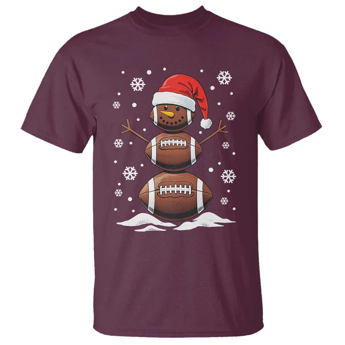 christmas-football-t-shirt-rugby-snowman-xmas-festive-holiday-sports