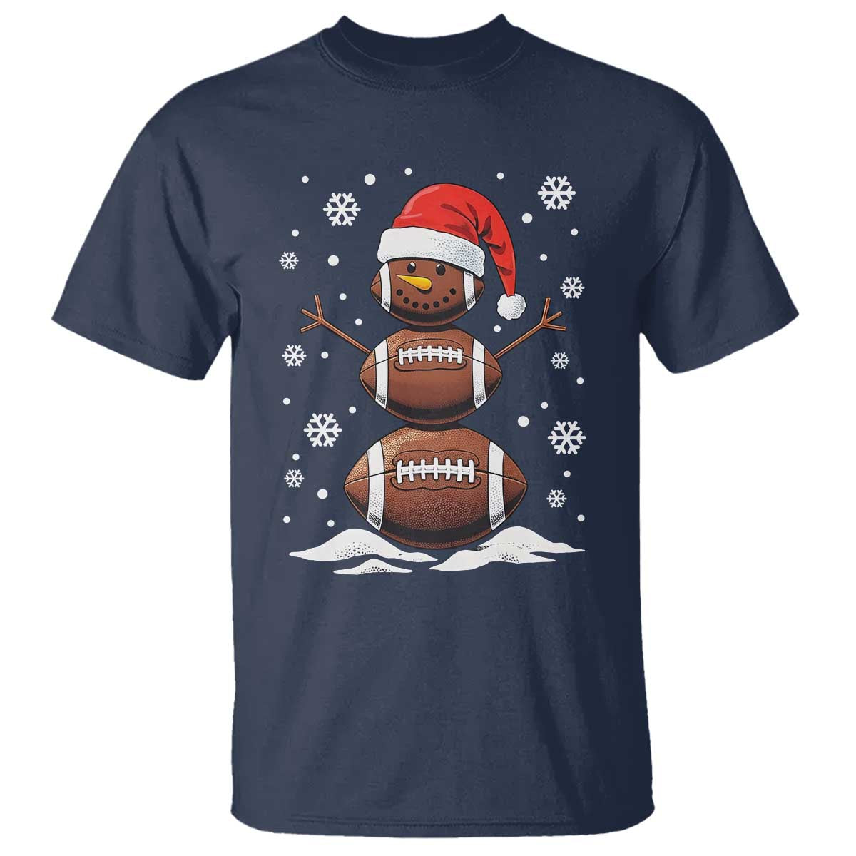 christmas-football-t-shirt-rugby-snowman-xmas-festive-holiday-sports