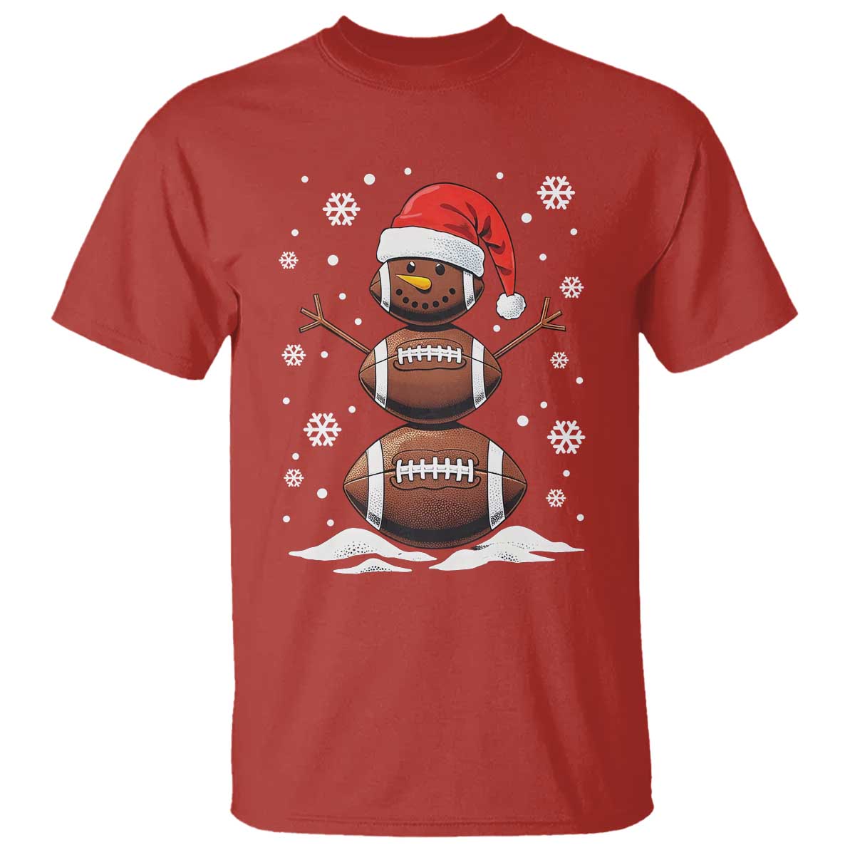 christmas-football-t-shirt-rugby-snowman-xmas-festive-holiday-sports