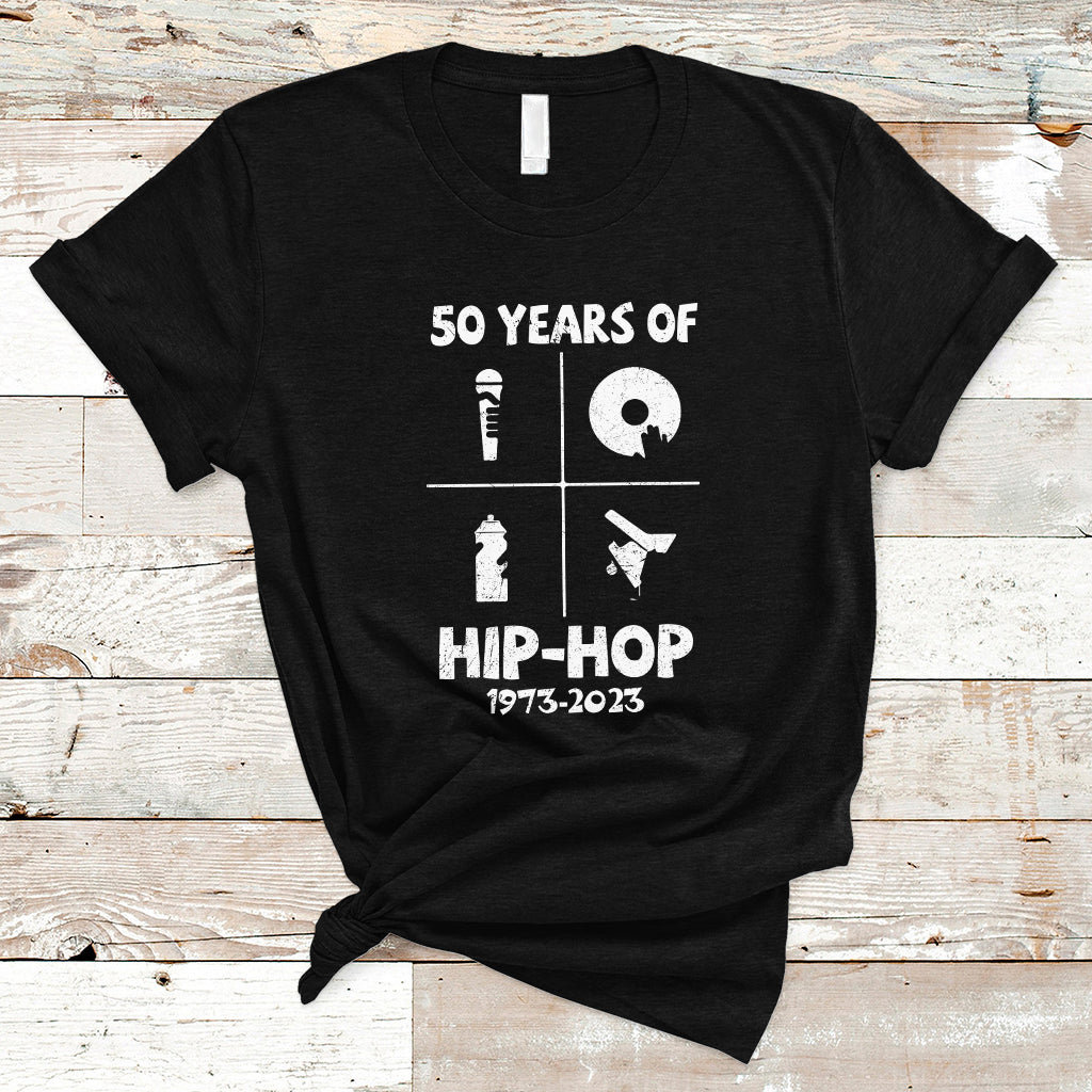 50-years-old-50th-anniversary-of-hip-hop-elements-of-hip-hop-t-shirt